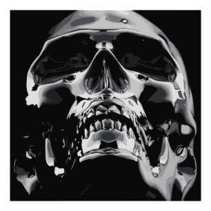 Shiny Metallic Skull Artwork Photo Print