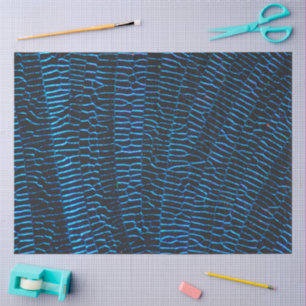 Shiny metallic vibrant neon blue abstract texture tissue paper