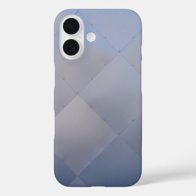Shiny Modern Chequered Metal Blue Case-Mate iPhone Case (Back)