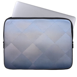 Shiny Modern Chequered Metal Blue Laptop Sleeve