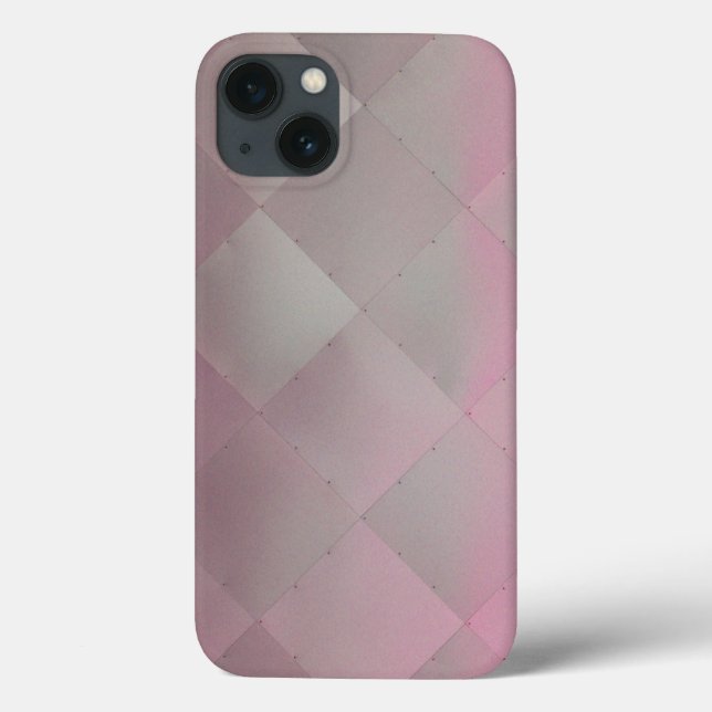 Shiny Modern Chequered Metal Pink Case-Mate iPhone Case (Back)