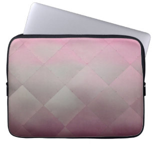 Shiny Modern Chequered Metal Pink Laptop Sleeve