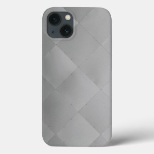 Shiny Modern Chequered Metal Silver iPhone 13 Case
