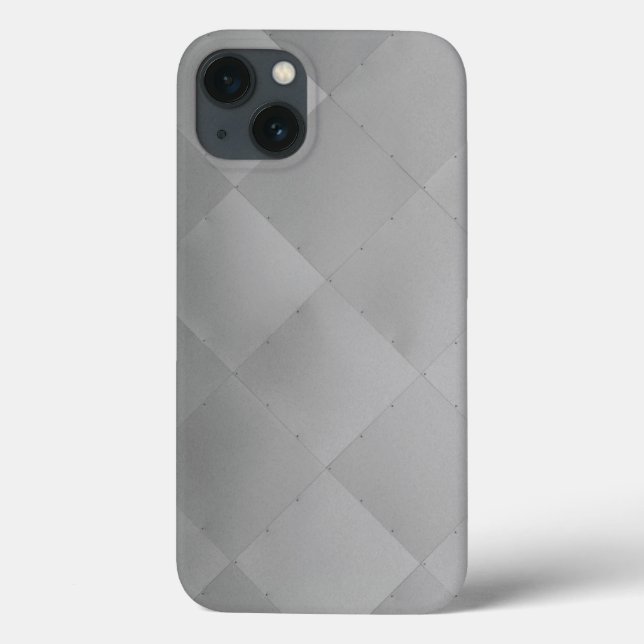 Shiny Modern Chequered Metal Silver Case-Mate iPhone Case (Back)