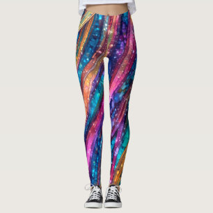 Shiny Multicolored Sequin Look Leggings
