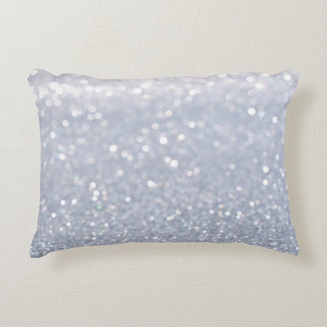 shiny of silver glitter abstract background accent pillow (Front)