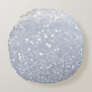 shiny of silver glitter abstract background round pillow