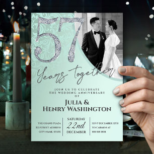 Shiny Ornate 58th Wedding Anniversary  Invitation