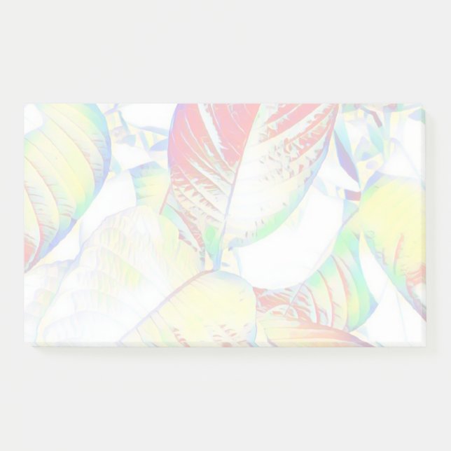 Shiny Pastel Leaves Post It Notes (Front)