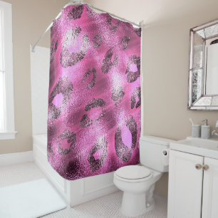 Shiny Pink & Black Leopard Cheetah Print Glam