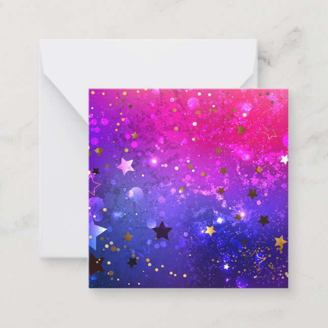 Shiny Pink Blue Background Card (Front)