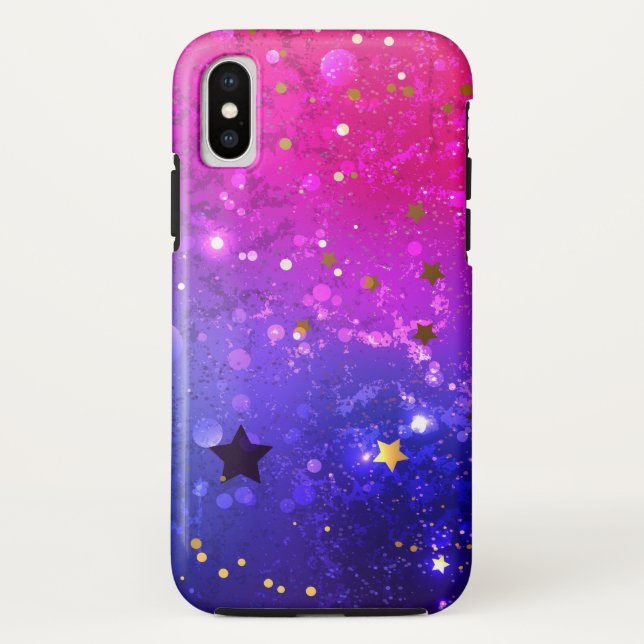 Shiny Pink Blue Background Case-Mate iPhone Case (Back)