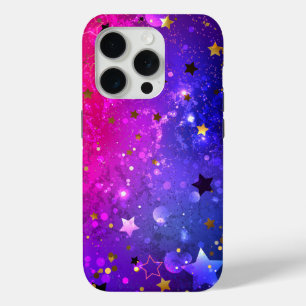 Shiny Pink Blue Background iPhone 15 Pro Case