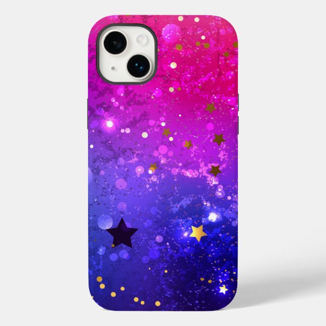 Shiny Pink Blue Background Case-Mate iPhone Case (Back)