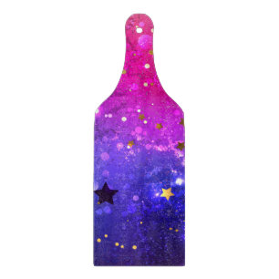 Shiny Pink Blue Background Cutting Board