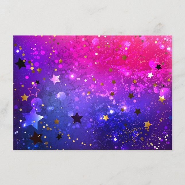 Shiny Pink Blue Background Enclosure Card (Front)