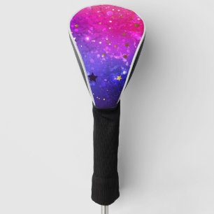 Shiny Pink Blue Background Golf Head Cover