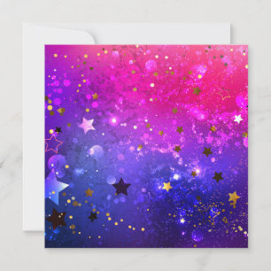 Shiny Pink Blue Background Holiday Card