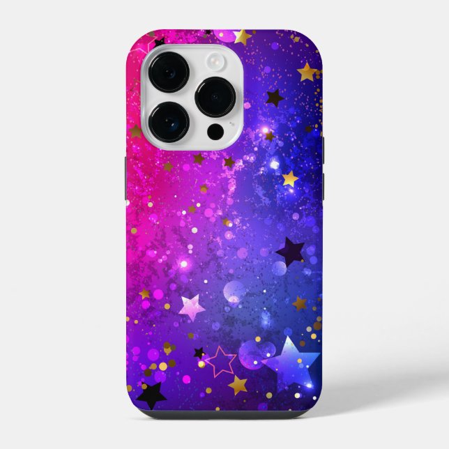 Shiny Pink Blue Background iPhone Case (Back)