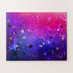 Shiny Pink Blue Background Jigsaw Puzzle
