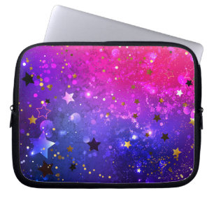 Shiny Pink Blue Background Laptop Sleeve