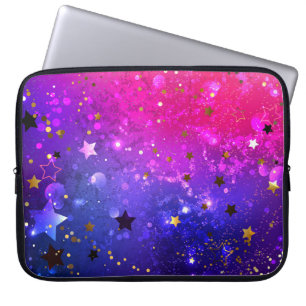 Shiny Pink Blue Background Laptop Sleeve