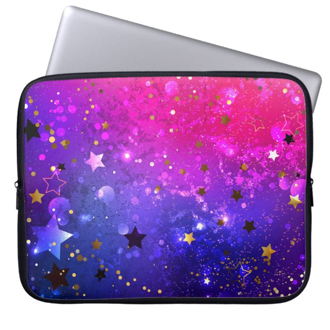 Shiny Pink Blue Background Laptop Sleeve (Front)