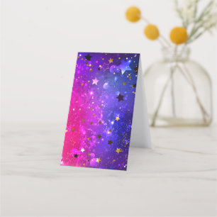 Shiny Pink Blue Background Loyalty Card