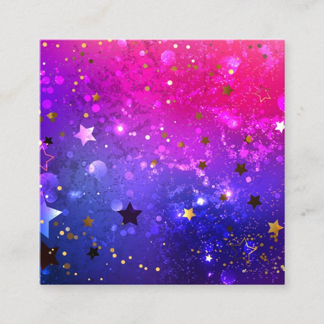 Shiny Pink Blue Background Loyalty Card (Front)