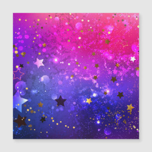 Shiny Pink Blue Background Magnetic Invitation