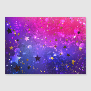 Shiny Pink Blue Background Magnetic Invitation