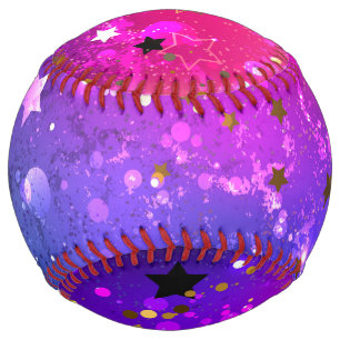 Shiny Pink Blue Background Softball