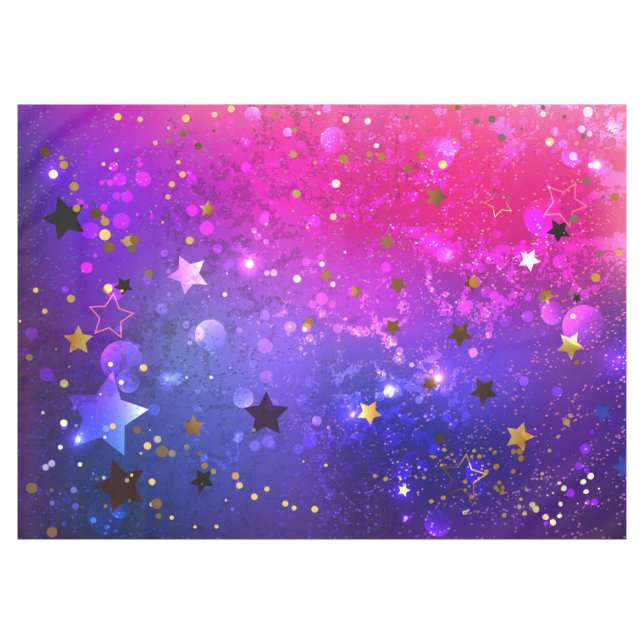 Shiny Pink Blue Background Tablecloth (Front (Horizontal))