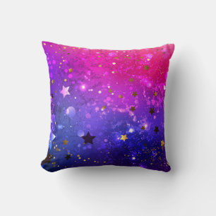 Shiny Pink Blue Background Throw Pillow