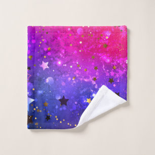 Shiny Pink Blue Background Wash Cloth