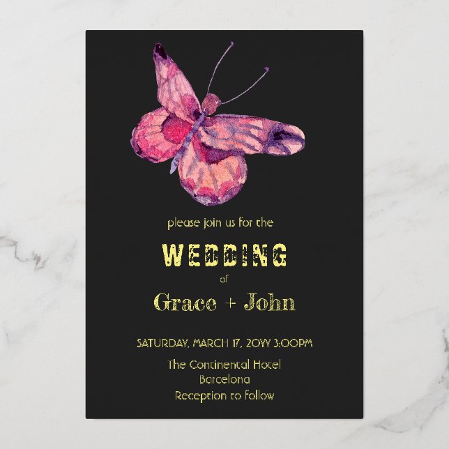 Shiny Pink Butterfly (Front)