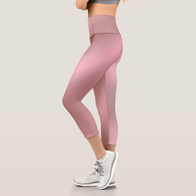 Shiny Pink  Capri Leggings (Left)