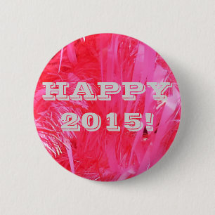 Shiny Pink Christmas Tree 2 Inch Round Button