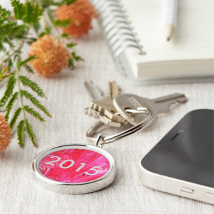 Shiny Pink Christmas Tree Keychain