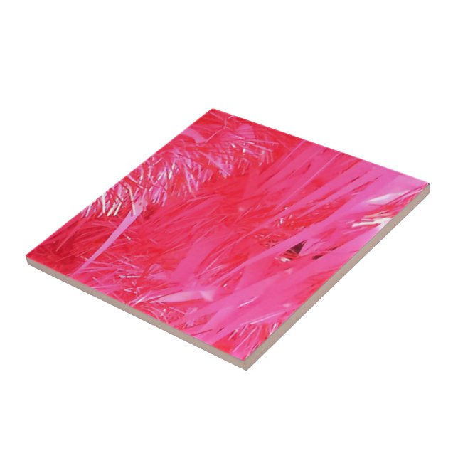 Shiny Pink Christmas Tree Tile (Side)