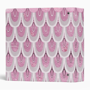 Shiny Pink Glitter Mermaid Fish Scales Binder