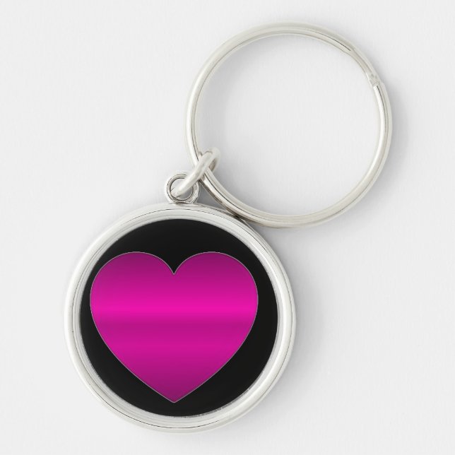 Shiny Pink Heart Keychain (Front)