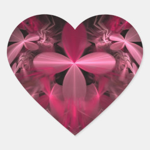 Shiny Pink Petals Heart Sticker