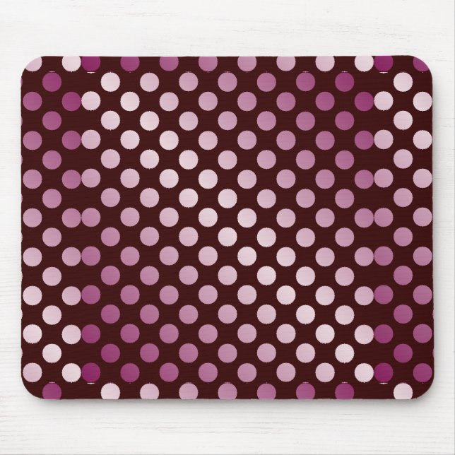 Shiny Pink Polka Dot Patterns Mouse Pad (Front)