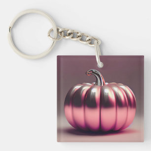 Shiny Pink Pumpkin Keychain
