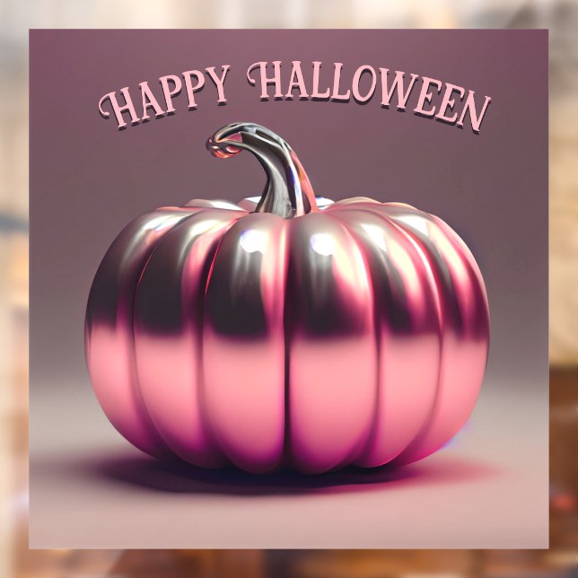 Shiny Pink Pumpkin Window Cling (Sheet 2)