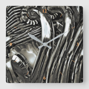 Shiny Pipes. Square Wall Clock