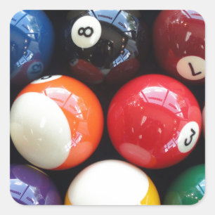 Shiny Pool balls close up Square Sticker