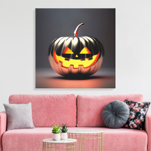 Shiny Pumpkin Halloween Canvas Print