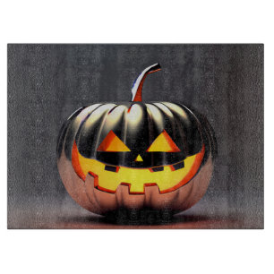 Shiny Pumpkin Halloween Cutting Board
